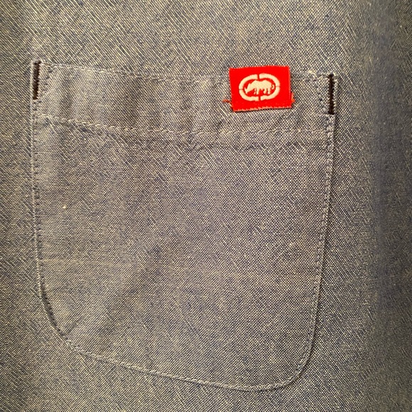 NWOT MEN’S SIZE XL ECKO UNLIMITED SHORT SLEEVE BUTTON DOWN SHIRT IN BLUE - Picture 5 of 8